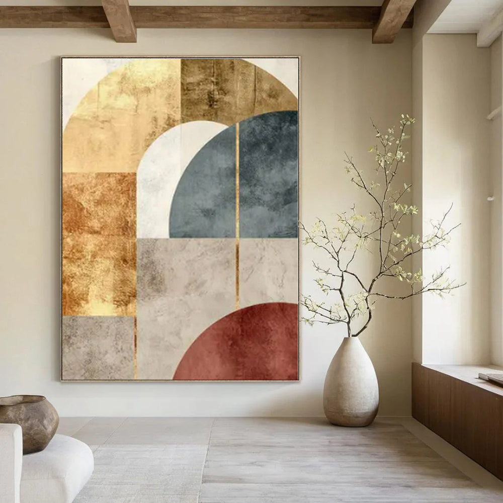 Gold and Earth - Toned Arches - Geometric Abstract Painting On Canvas PS1246