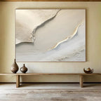 Textured White Abstract Painting On Canvas DKS040