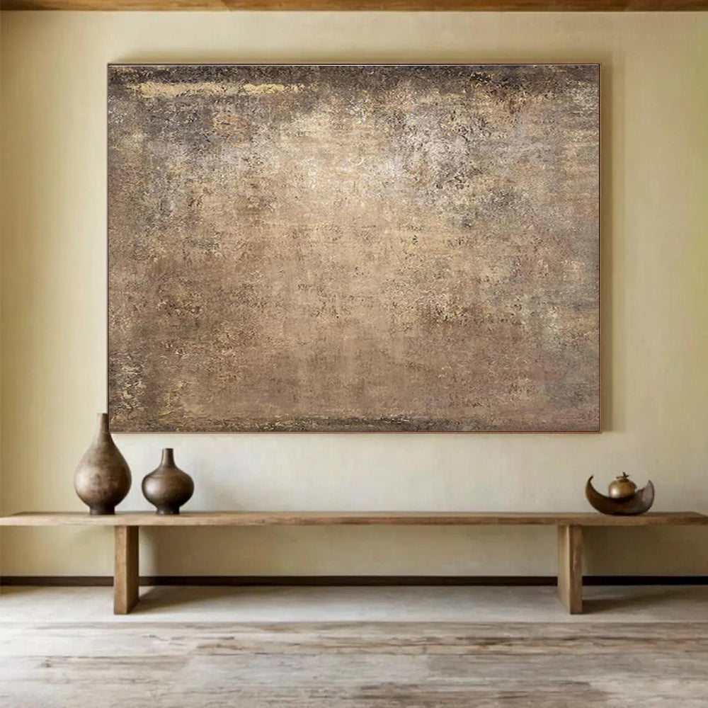 “Rustic Textured Abstract” - Textured Abstract Painting, Ideal for Industrial - Style Room & Den DKS599