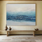 “Shimmering Ocean Waves” - Realistic Seaside Painting On Canvas PT185