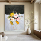 “Vibrant Floral Bouquet” - Abstract Floral Painting On Canvas PT1995