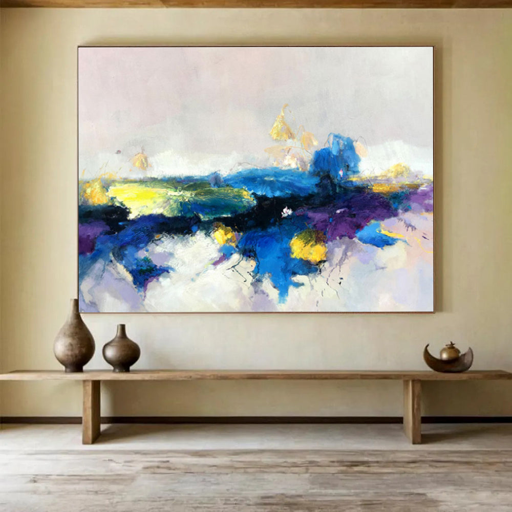“Colorful Abstract Landscape” - Abstract Painting On Canvas DKS531