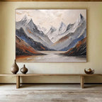 “Textured Alpine Landscape” - Impasto Mountain Painting On Canvas DKS456