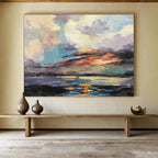 “Colorful Sunset Reflection” Landscape Painting On Canvas DKS197