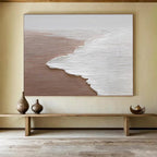 “Minimalist Beach Wave” - Serene Landscape Painting On Canvas PT178