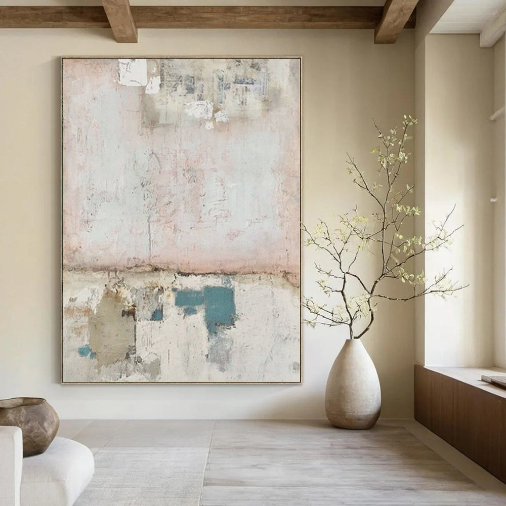 “Pastel - Toned Abstract” - Delicate Abstract Painting On Canvas PS0109