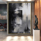 “Monochrome Abstract” - Minimalist Abstract Painting On Canvas PS0076