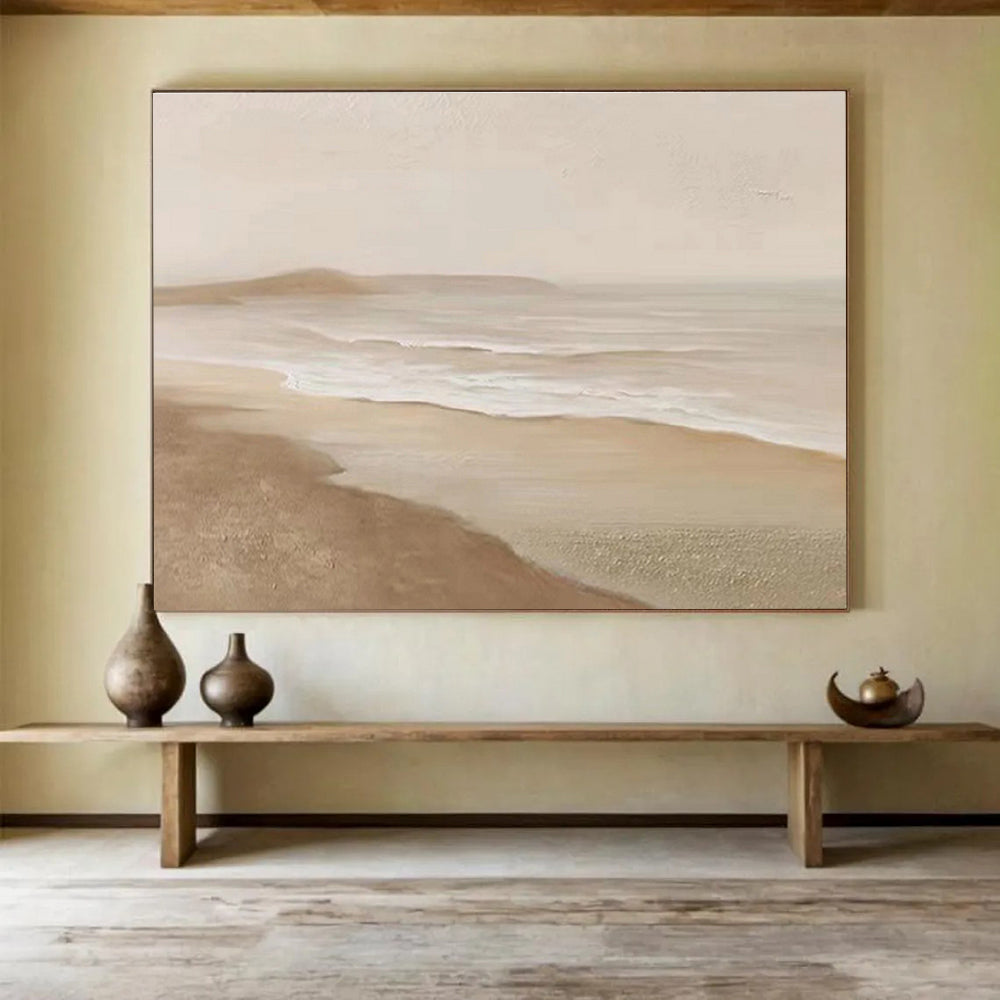 “Minimalist Beach Scene” - Seascape Painting On Canvas DKS526
