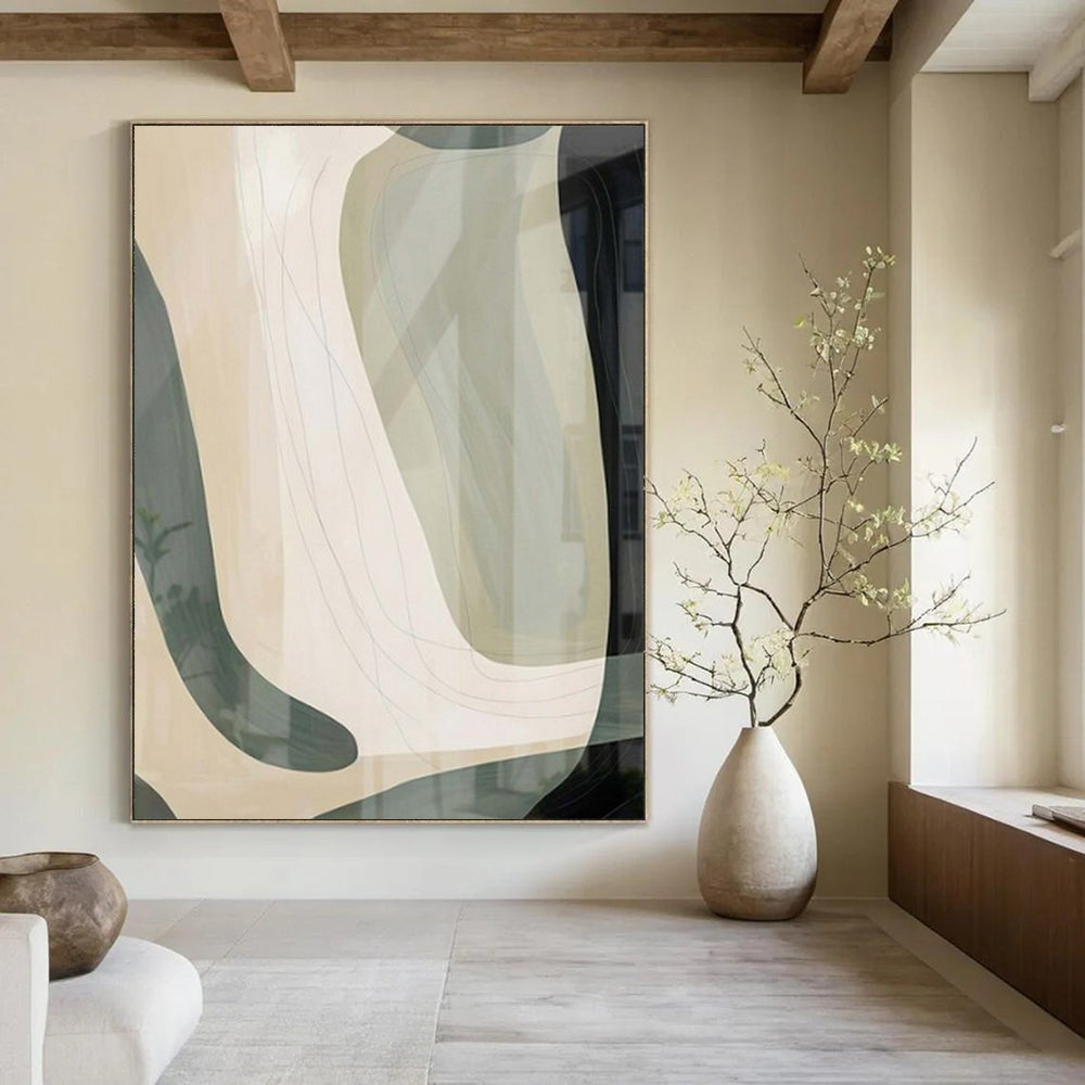 Rich Navys and Whites with Geometric Balance "Cobalt Calm" Abstract Geometric Painting On Canvas PS1061