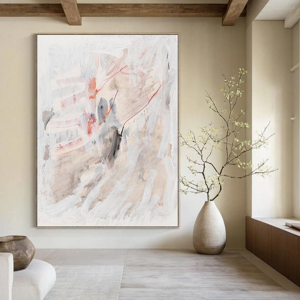 “Soft - Toned Abstract” - Subtle, Pastel - Hued Painting On Canvas PT1530