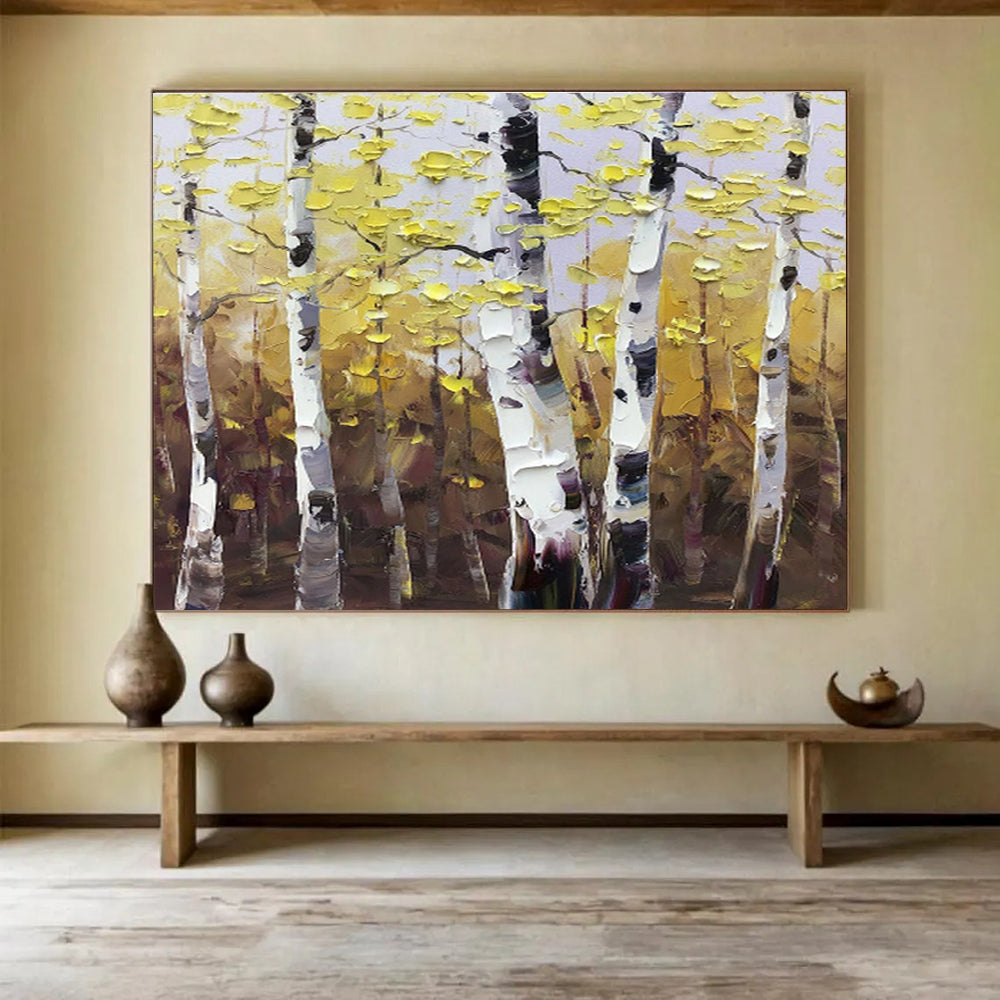 “Autumn Aspen Tree Landscape” - Landscape Painting, Great for Fall - Themed Room & Nature Lover’s Den DKS626
