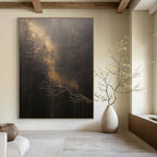“Dark Textured Abstract” - Abstract, Dramatic - Styled Painting On Canvas PT1663
