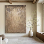 “Brown Textured Abstract” - Textured Abstract Painting On Canvas PT1208