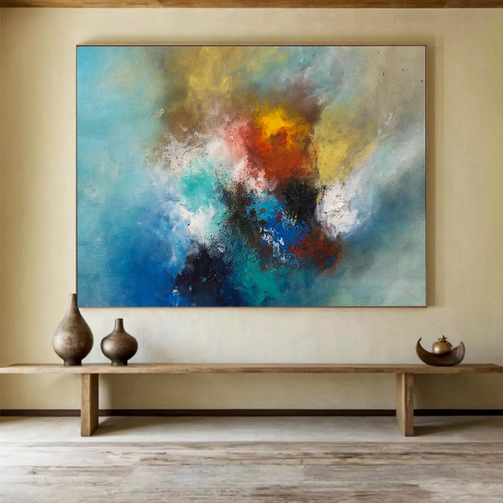 “Colorful Abstract Burst” - Abstract, Energetic - Styled Painting On Canvas DKS002