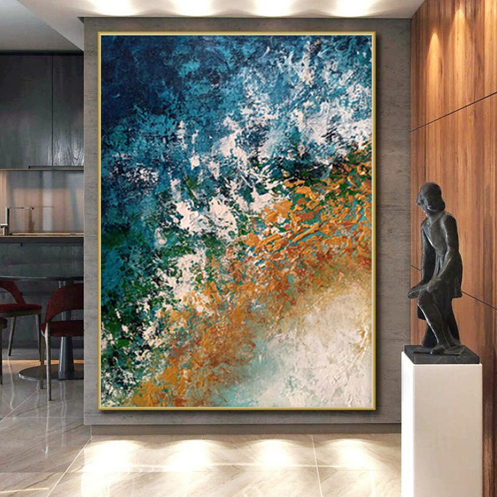 “Coastal Color Fusion Abstract” - Abstract Seascape - Inspired Painting On Canvas PS0010