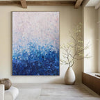 “Blue - White Abstract” - Impressionist - Inspired Painting On Canvas PT1350