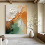“Textured Earth Tones” - Impasto Abstract Painting On Canvas PT2308