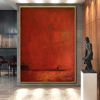 “Deep Red Mystery” - Red, Brown, Black Abstract Minimalist Painting On Canvas PS0653