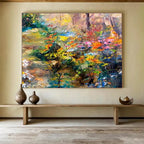 Colorful Garden Impasto - Post - Impressionistic Floral Painting On Canvas DKS364