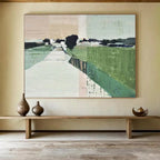 “Green - Path Countryside” - Muted - Landscape Painting On Canvas PT1540