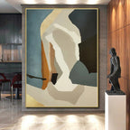 “Colorful Abstract Shapes with Gold Accents” - Modern Abstract Painting On Canvas PS0277