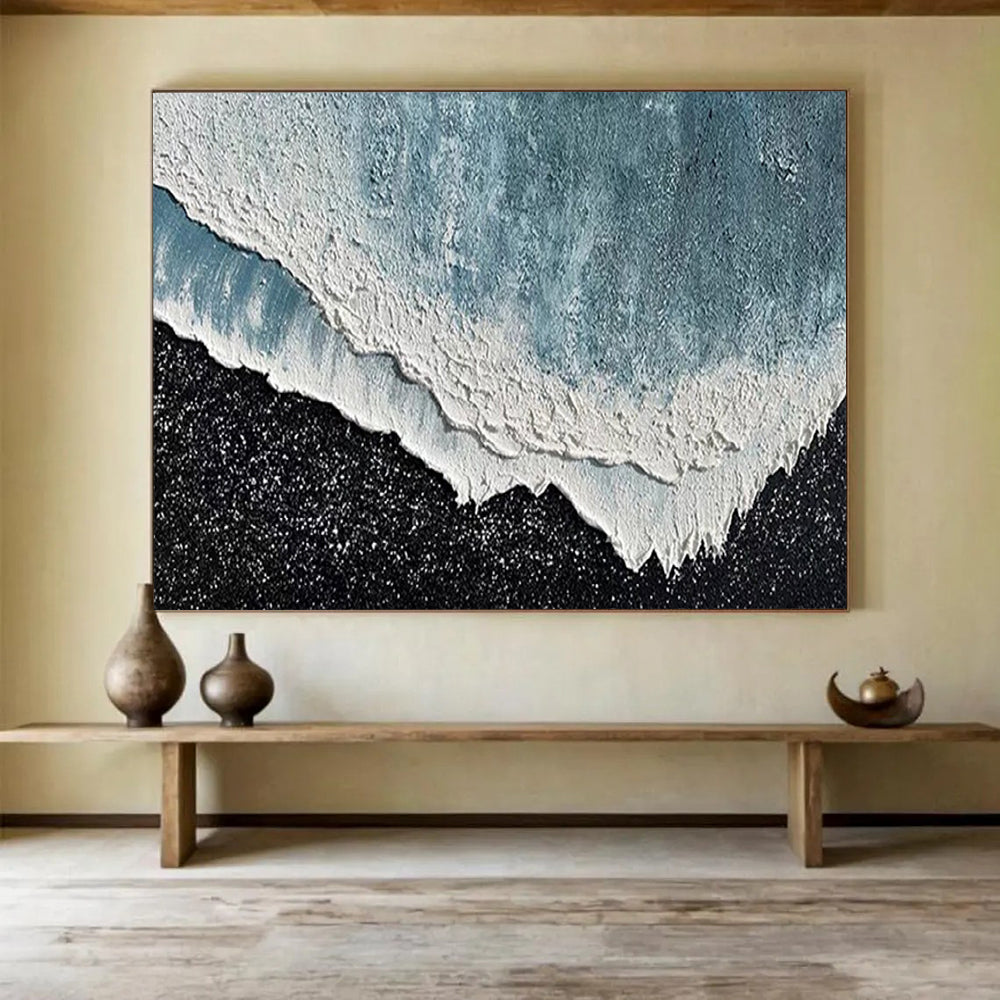 “Textured Ocean Wave” - Impasto Seaside Painting On Canvas PT207