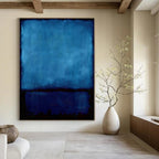 Deep Blue with Subtle Textures "Midnight Calm" Abstract Painting On Canvas PS1185
