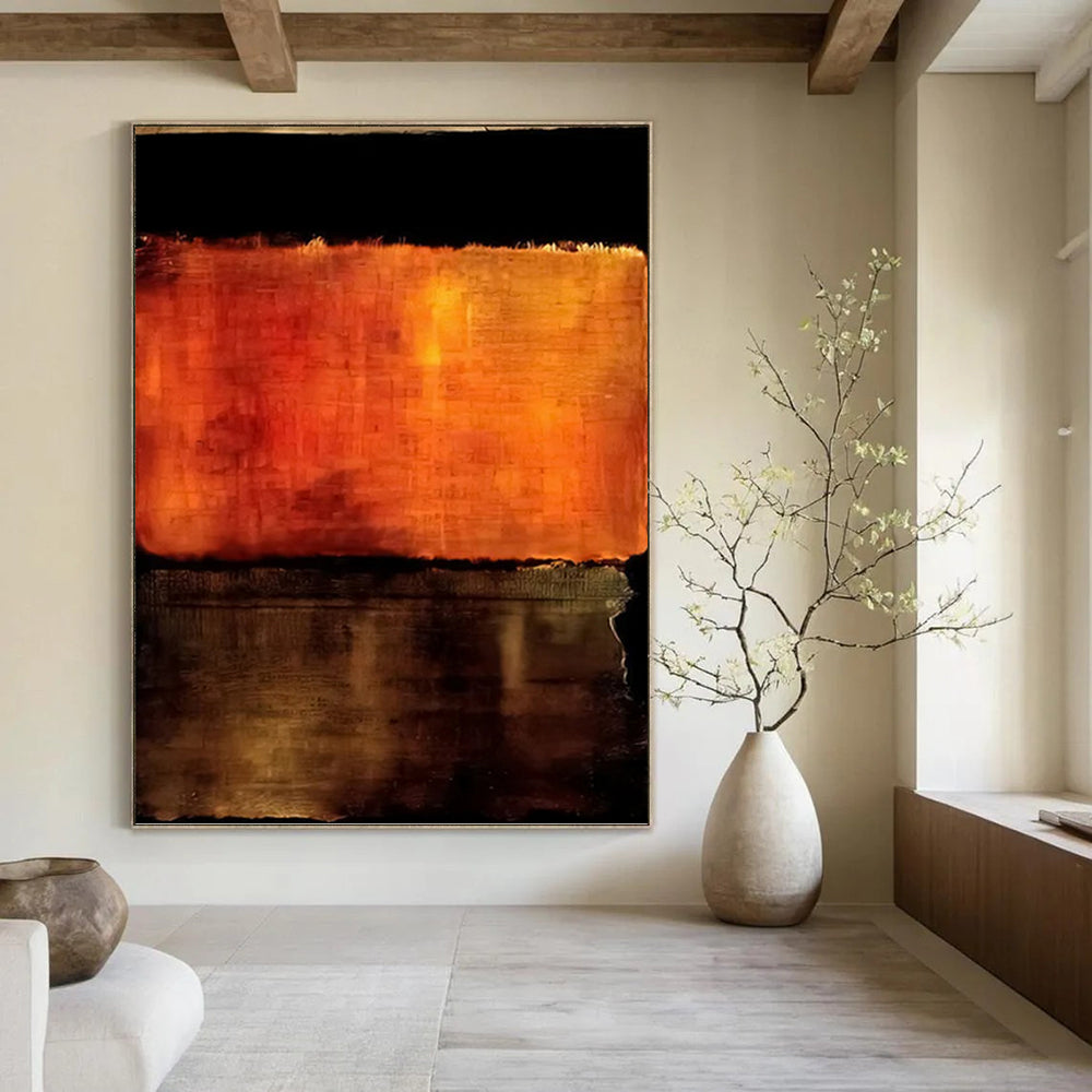 “Orange - Brown Abstract” - Abstract, Textured - Styled Painting On Canvas PT1612