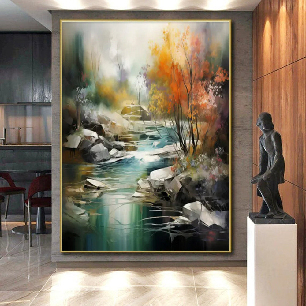 Colorful Abstract Landscape Painting On Canvas PS0832