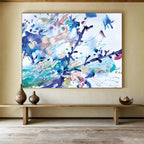 “Colorful Floral Abstract Splash” - Vivid Abstract Painting On Canvas PT147