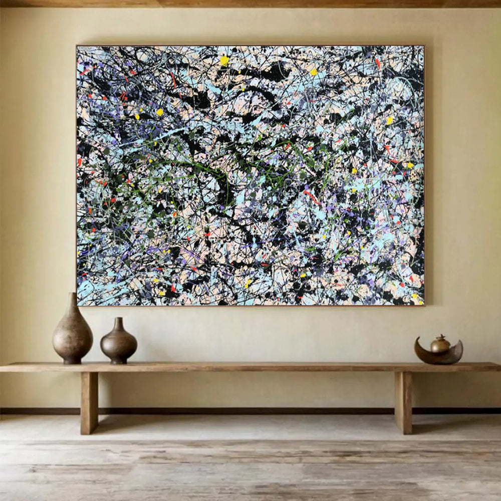 “Vibrant Drip Art Mosaic” - Pollock - Inspired Abstract Painting On Canvas PT1590