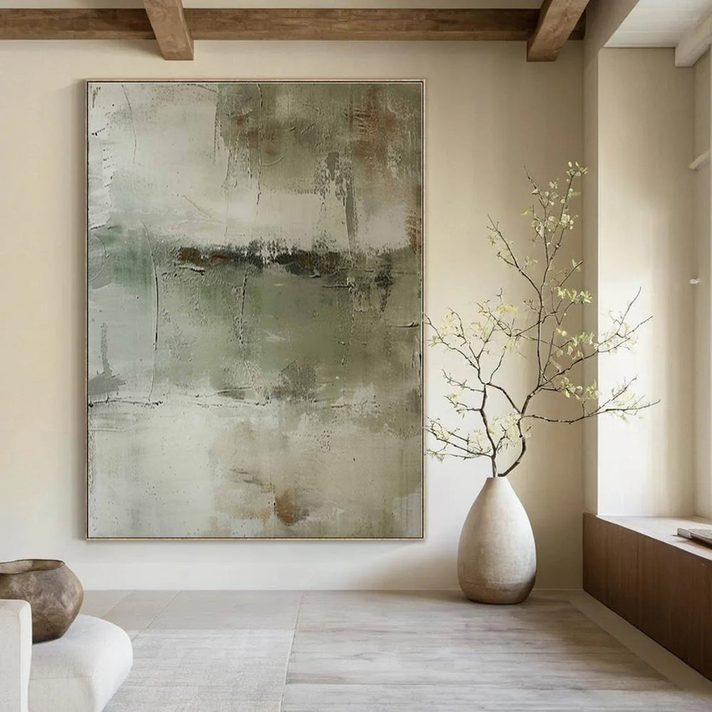 Muted Tones with Subtle Textures "Quiet Memories" Abstract Painting On Canvas PS1357