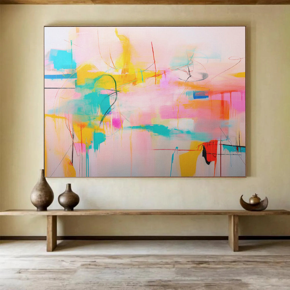 “Playful Color Drizzle” - Fun Abstract Painting On Canvas DKS500