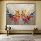 “Textured Angel Wings” - Impasto Mixed - Media Painting On Canvas DKS863
