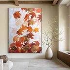 “Orange - Gold Autumn Leaves” - Painting On Canvas PT2079