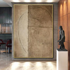“Brown Line Sketches” - Brown Abstract Minimalist Drawing - Style Painting On Canvas PS0708