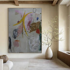 Eclectic Shapes, Colors "Dream Junk Drawer" Abstract Painting On Canvas PS1408