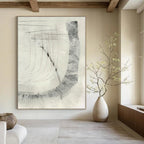 “Gray Scale Imprinted Shapes” - Light & Dark Gray with Intricate Patterns Painting On Canvas DS214