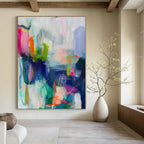 Vivid Colors with Dynamic Brushstrokes "Color Carnival" Abstract Painting On Canvas PS1174