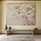 “Pastel Impasto Blossoms” - Soft Abstract Painting On Canvas PT177