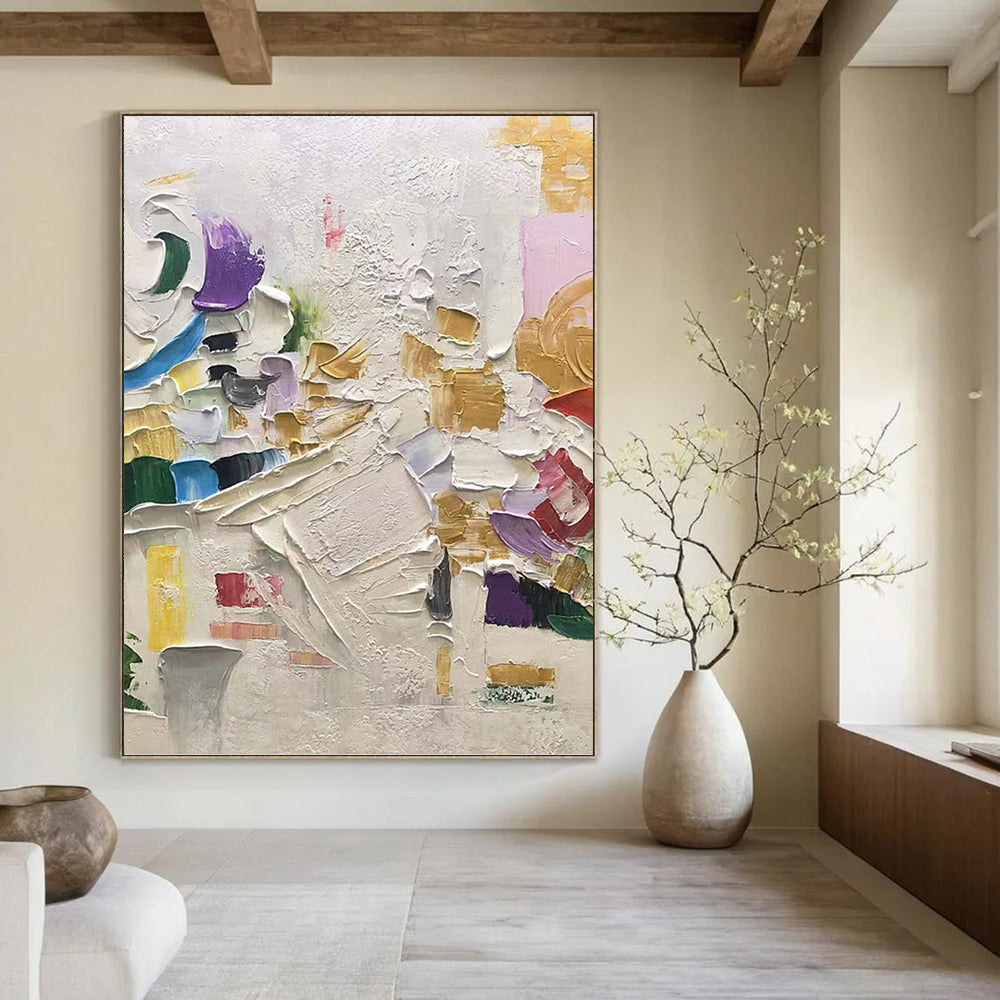 “Vibrant Palette Knife Abstract” - Impasto Abstract Painting On Canvas PT1035