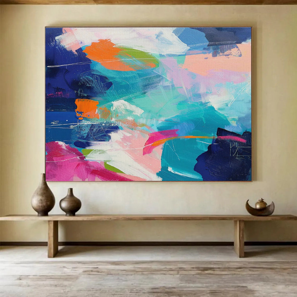 “Colorful Ocean Waves” - Abstract Seascape Painting On Canvas DKS489