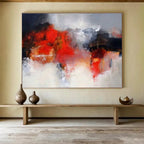 “Fiery Abstract Forms” - Intense Abstract Painting On Canvas DKS430