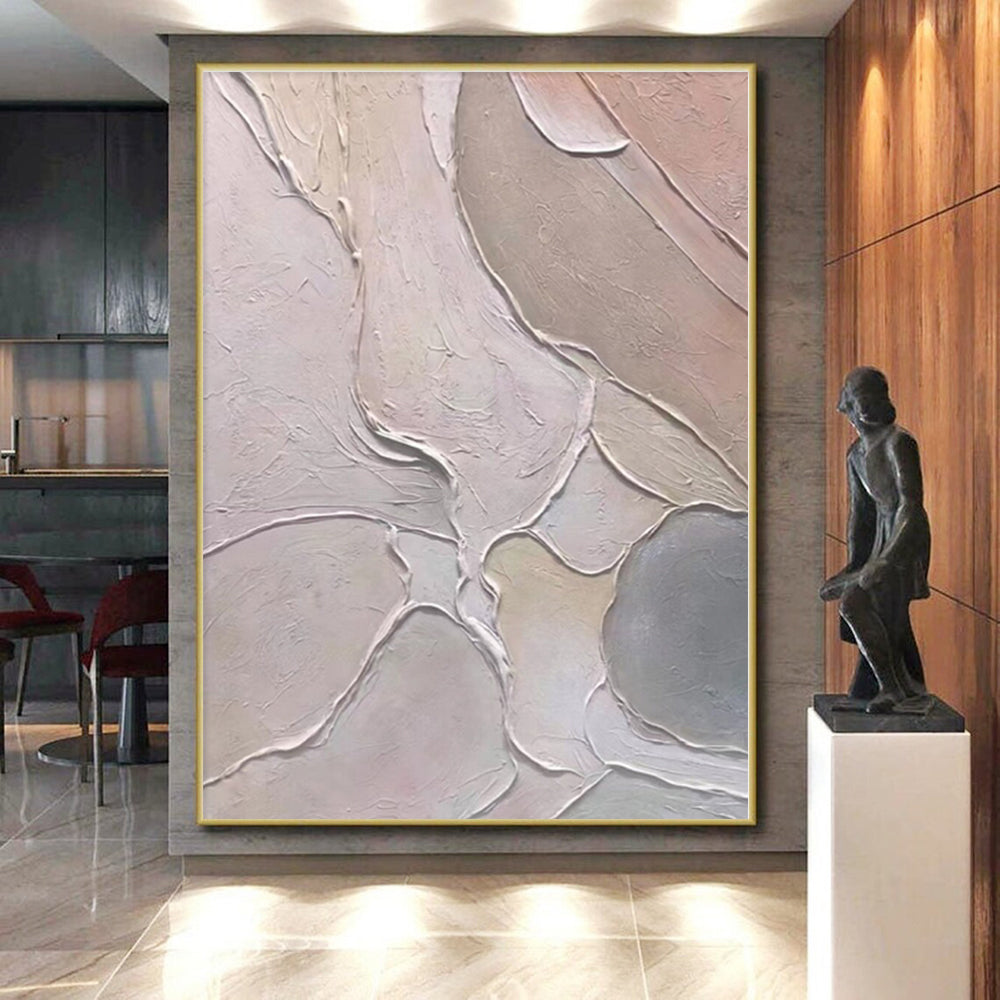 “Pastel Textured Waves” - Pastel Abstract Textured Painting On Canvas PS0408