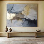 “Gray And Gold Abstract Revisited” - Abstract Painting On Canvas DKS519