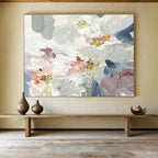 “Soft Floral Abstract” - Impressionistic Flower Painting On Canvas DKS404