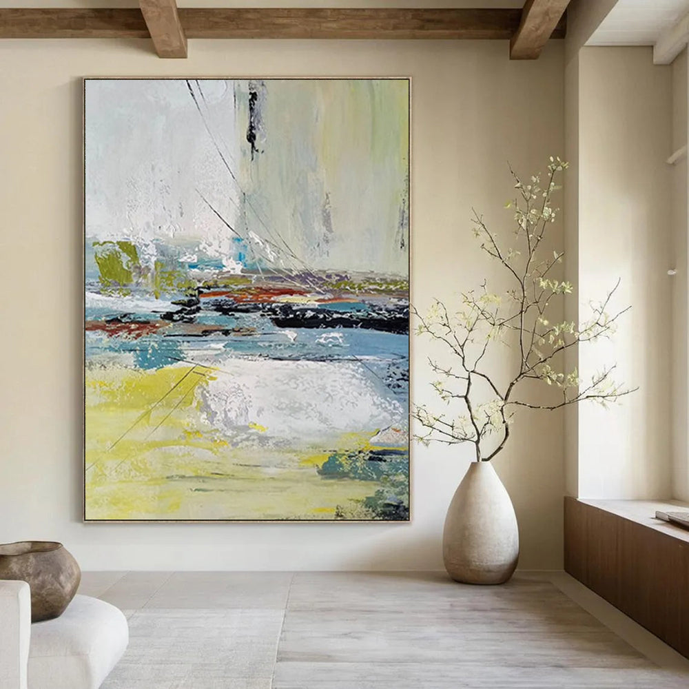 Colorful Abstract Chaos Abstract Expressionist Painting On Canvas DS052