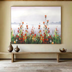 “Wildflowers by the Lake” - Impressionistic Floral Painting On Canvas PT189