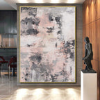 “Blush - Gray Abstract” - Urban Abstract Painting On Canvas PS0068