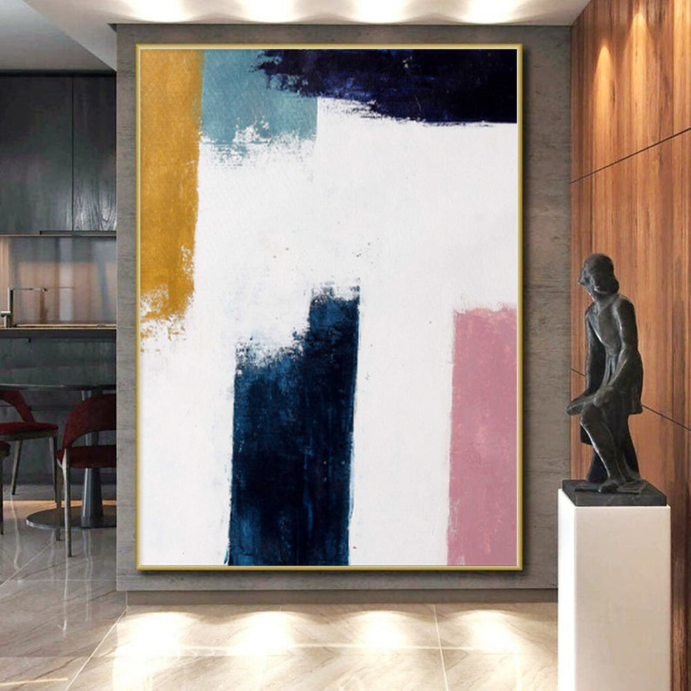“Minimalist Color Block Abstract” - Contemporary Abstract Painting On Canvas PS0037